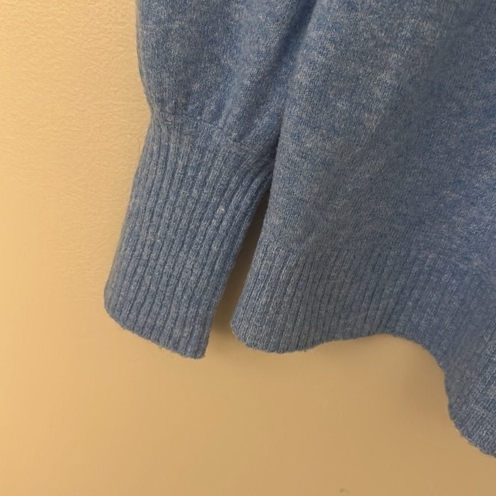 J. Crew Factory Womens Blue Knit Turtleneck Sz Medium Preppy Classic Academia - Picture 4 of 6